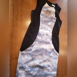 Calvin Klein sheath dress with body con seaming